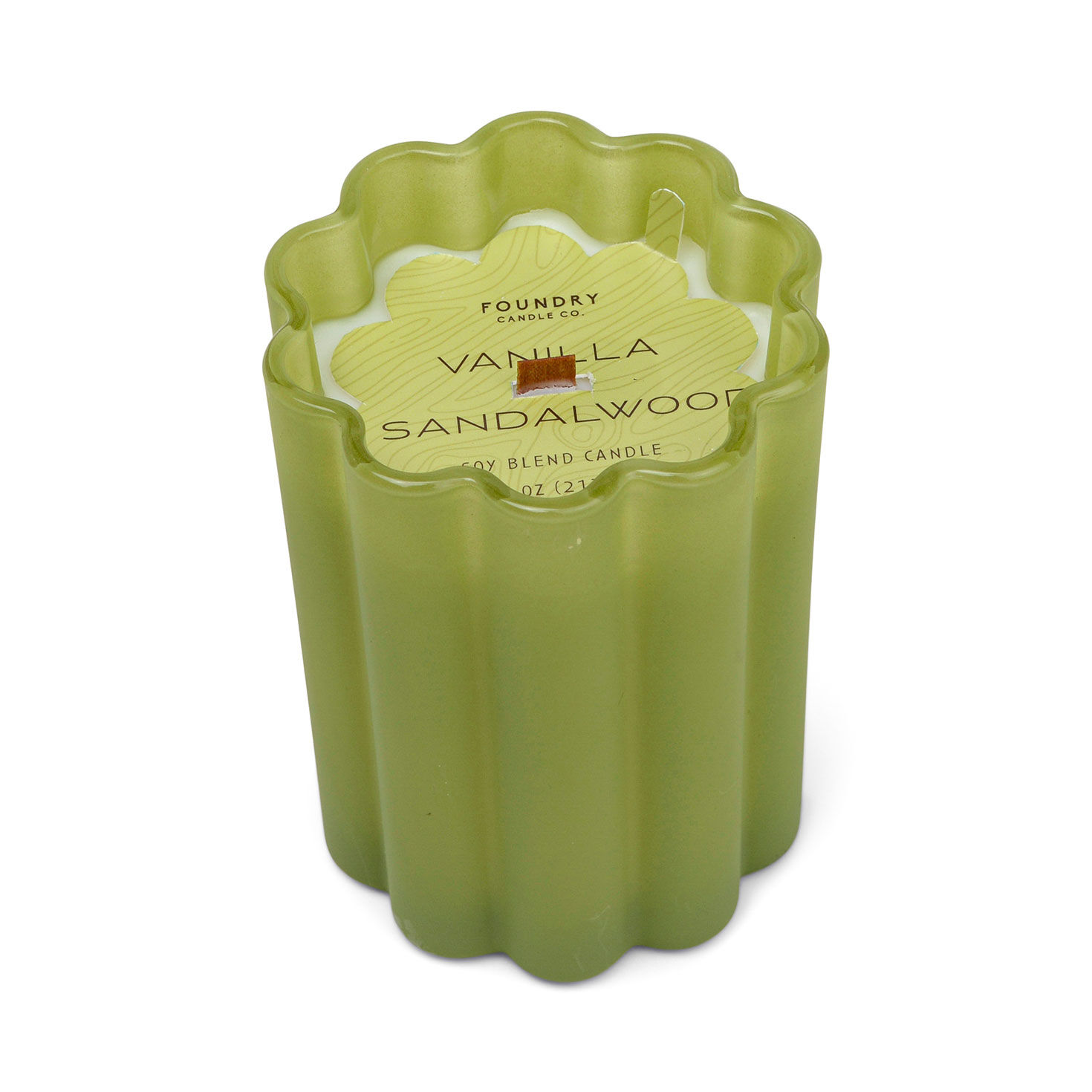 Vanilla and Sandalwood Frosted Glass Jar Candle  image number 1