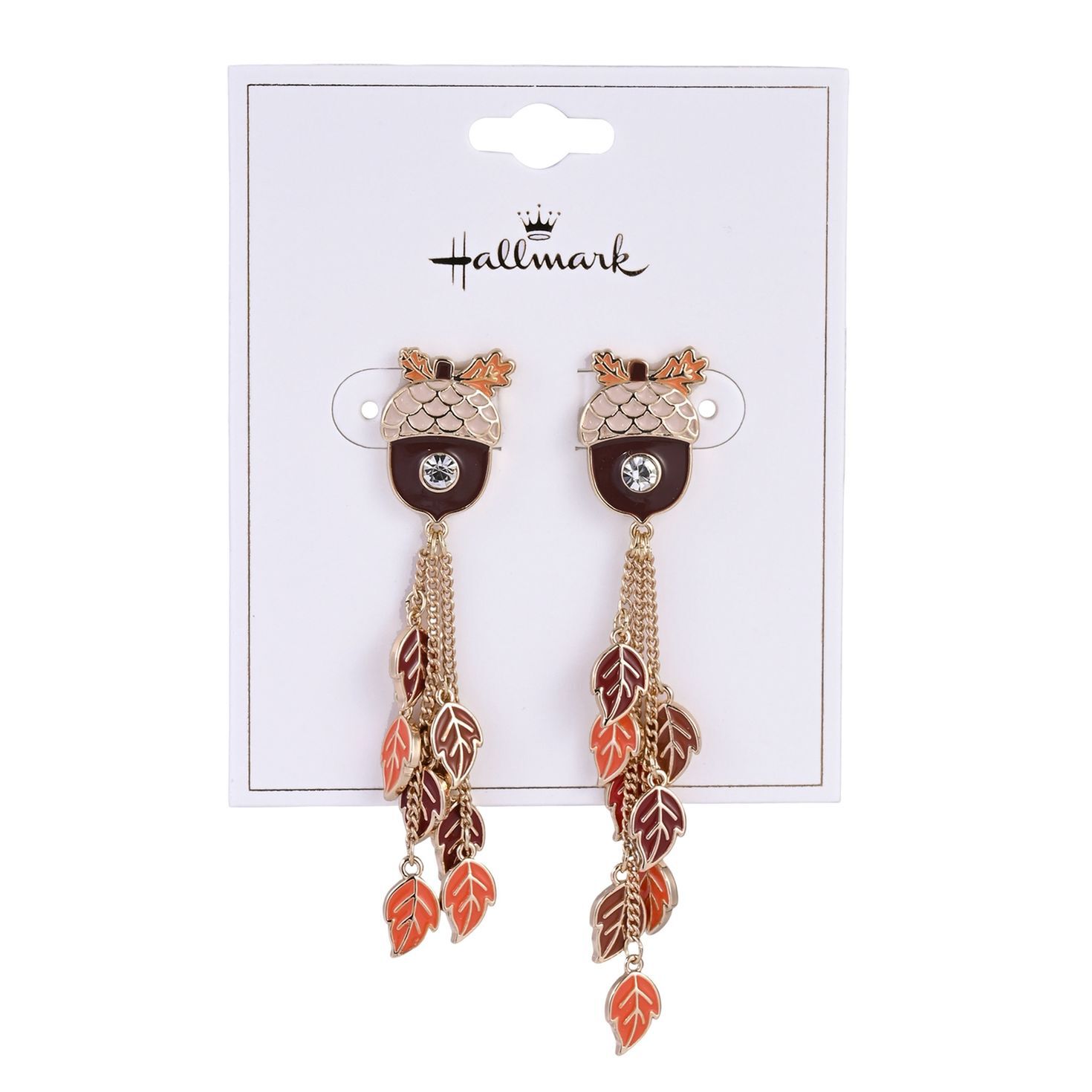 Acorn & Leaf Linear Earrings packaf ge front image number 4
