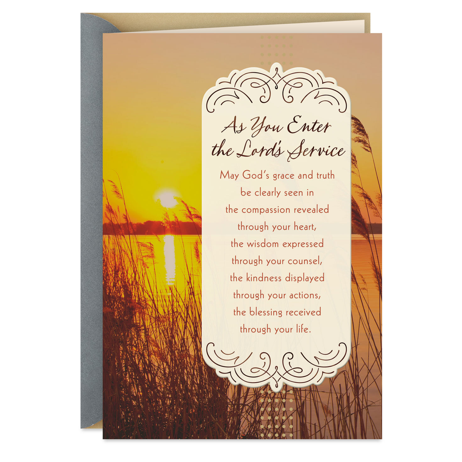 As You Enter the Lord's Service Religious Congratulations Card