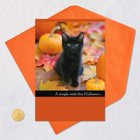 You Mean So Much Black Kitten and Pumpkins Halloween Card, , large image number 5