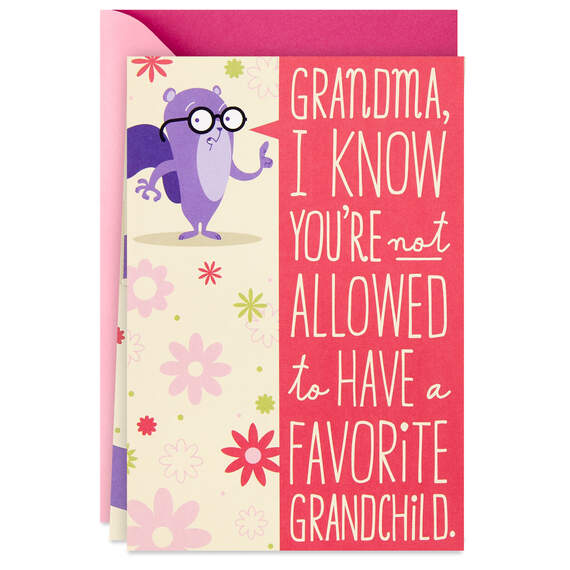 Winking Squirrel Grandma's Favorite Funny Mother's Day Card, , large image number 1