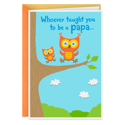Cute Owls Grandparents Day Card for Papa, 
