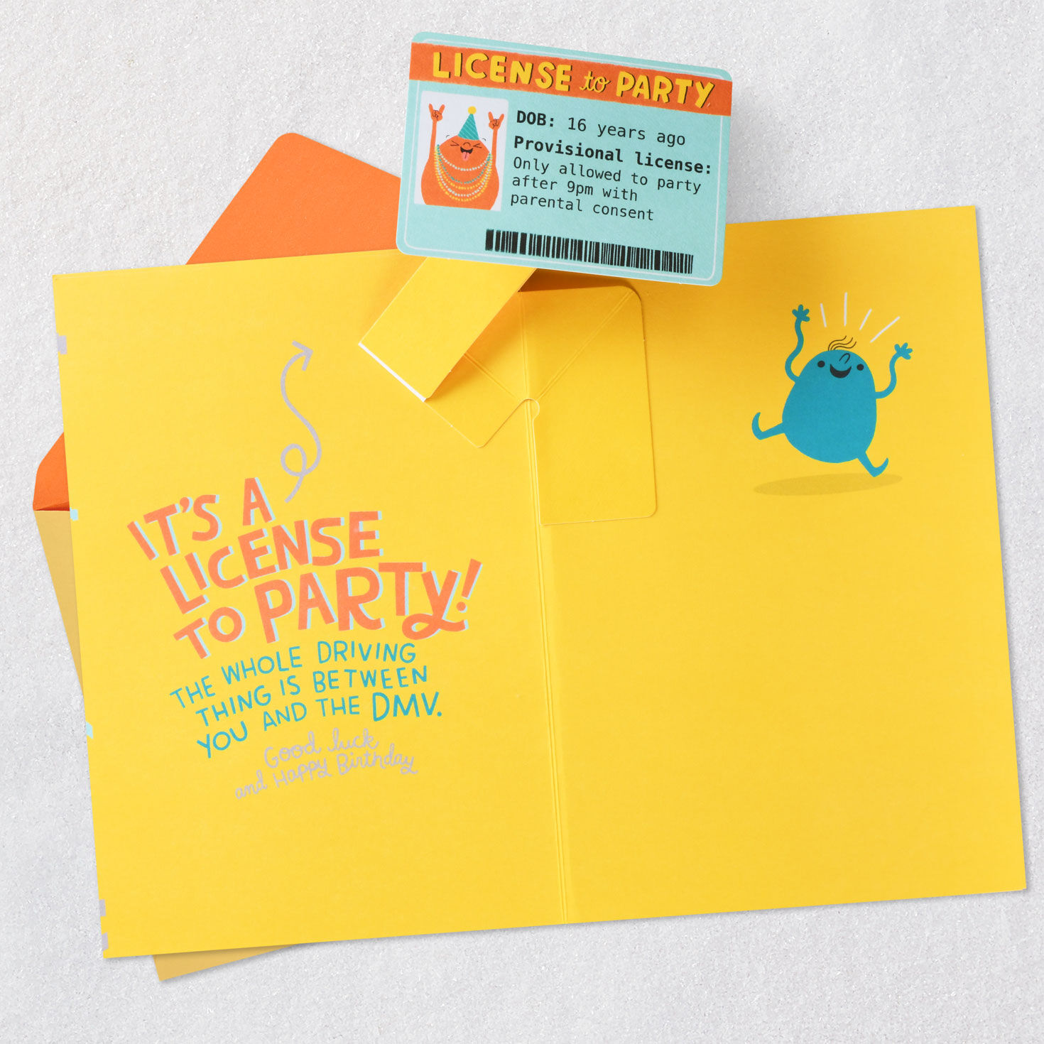 License to Party Funny Pop-Up 16th Birthday Card, , large image number 4