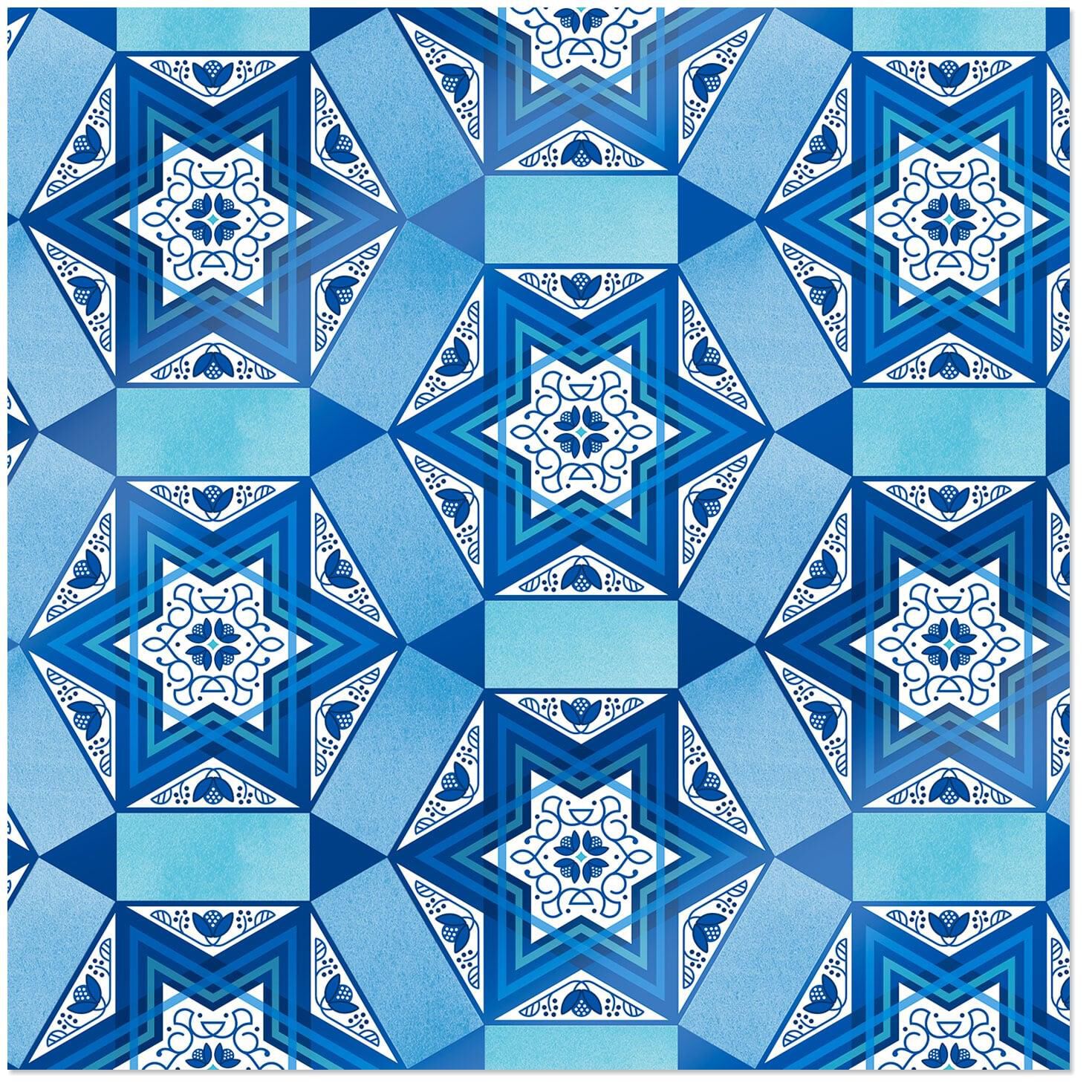 Star Of David Tile Pattern Hanukkah Wrapping Paper 40 Sq Ft Wrapping Paper Hallmark