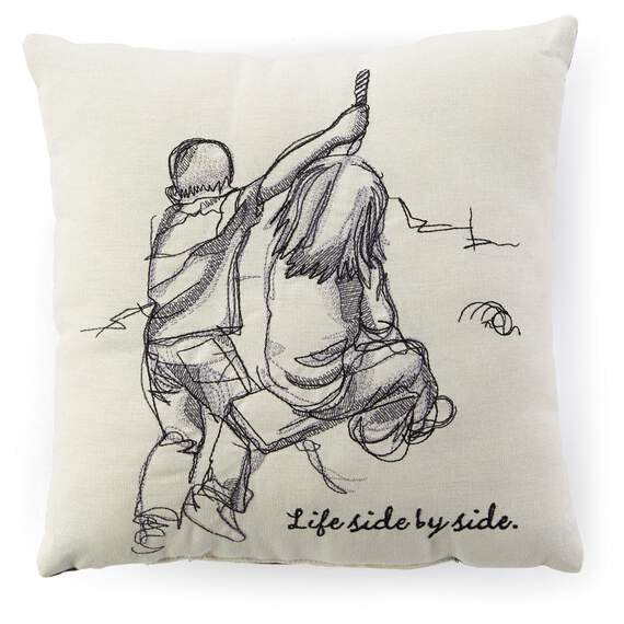 Side By Side Siblings Embroidered 10x10 Pillow, , large image number 1