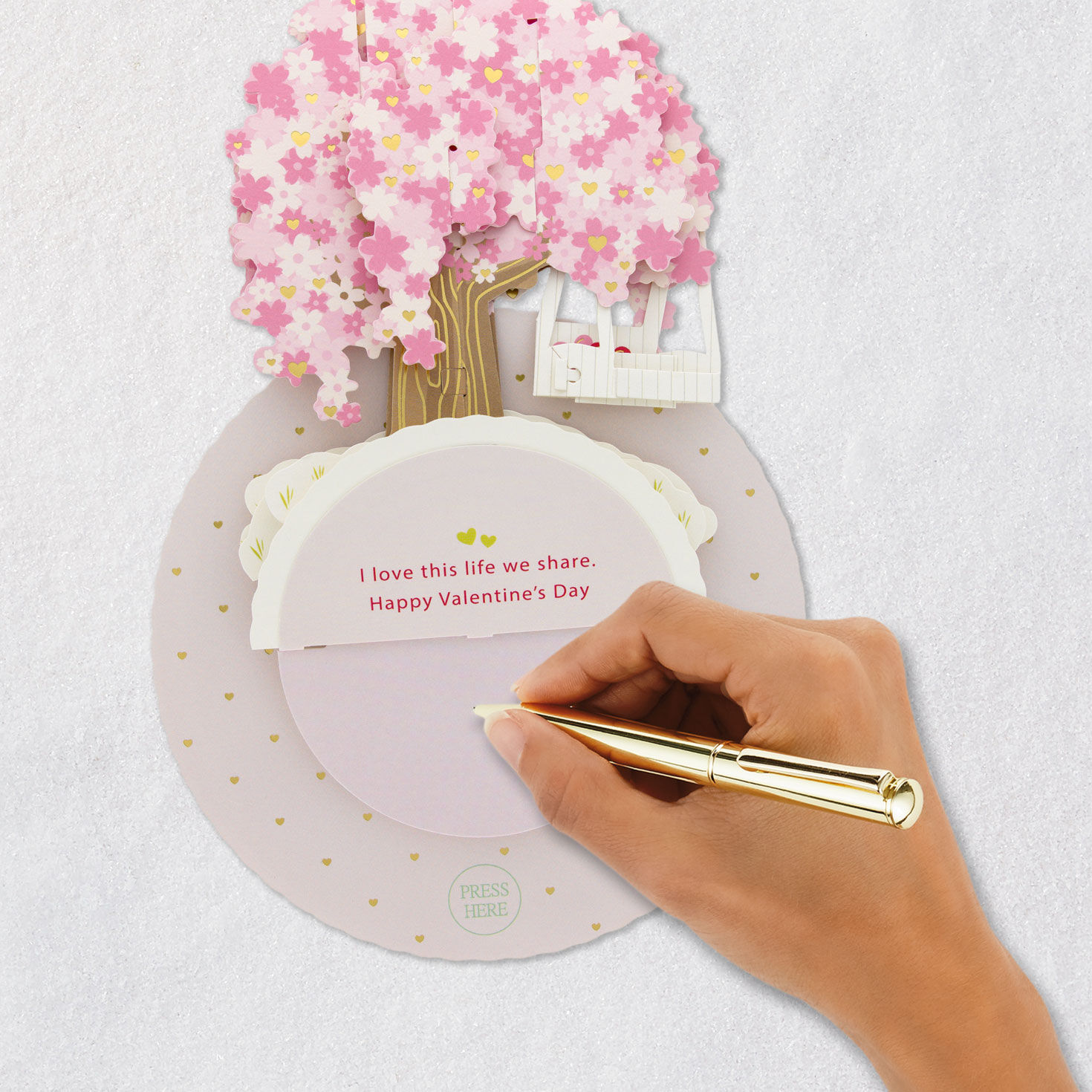 Cherry Blossom Tree 3D Musical Valentines Day Card Signing card image number 8