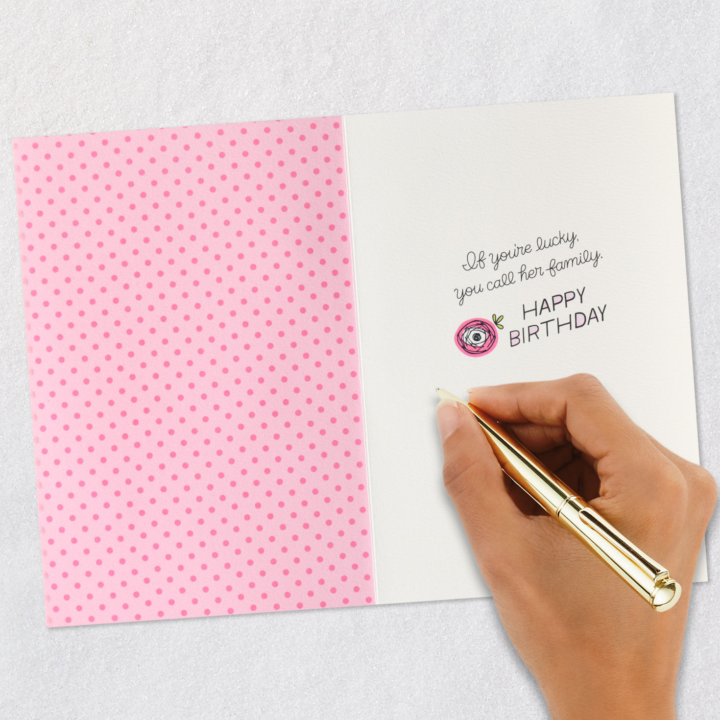 Floral Wreath Birthday Card for Female Relative Signing card image number 6