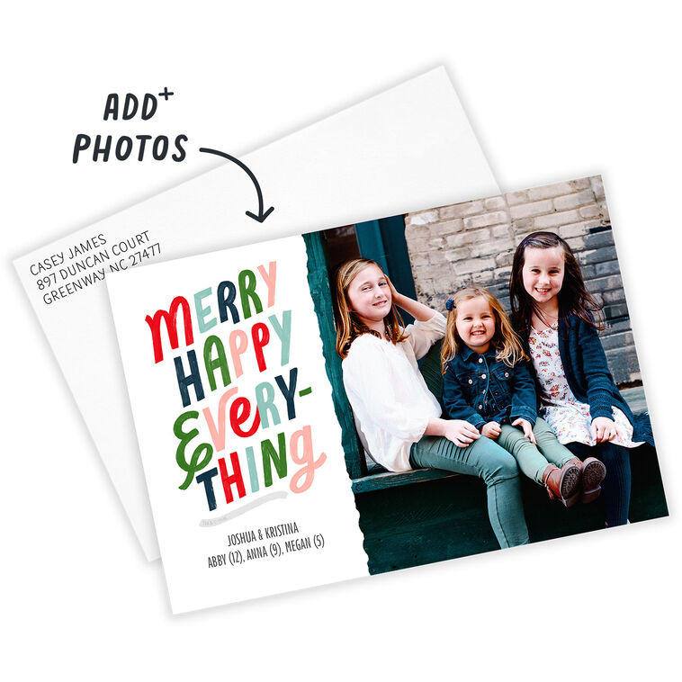 Merry Happy Everything Flat Holiday Photo Card, , large image number 2