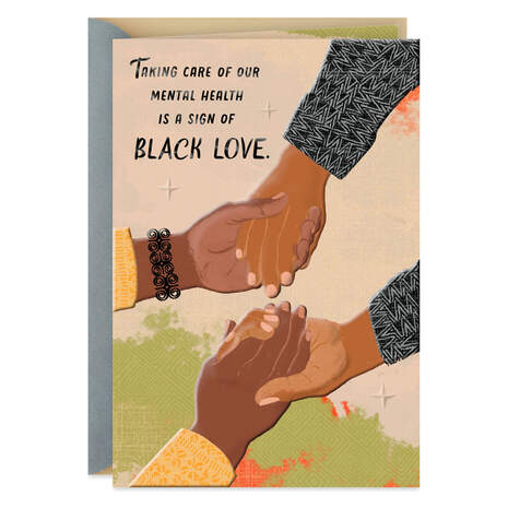 You're Never Alone Black Self-Care Encouragement Card, , large
