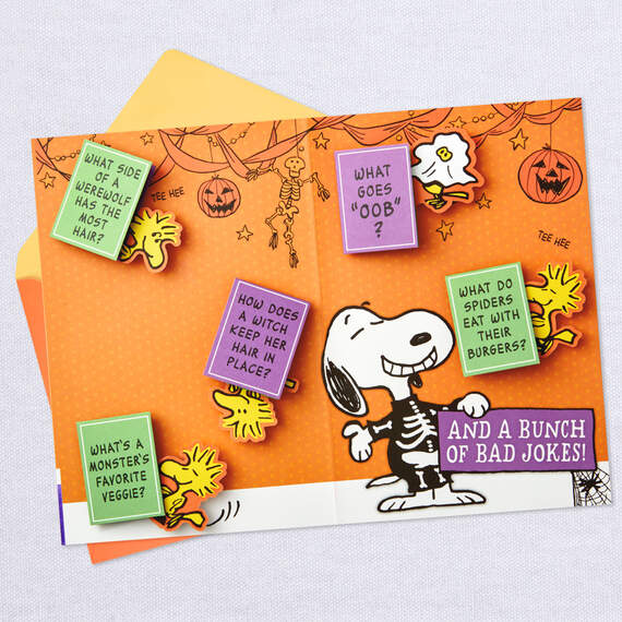 Peanuts® Snoopy and Woodstock Funny Pop-Up Halloween Card With Mini Cards, , large image number 3
