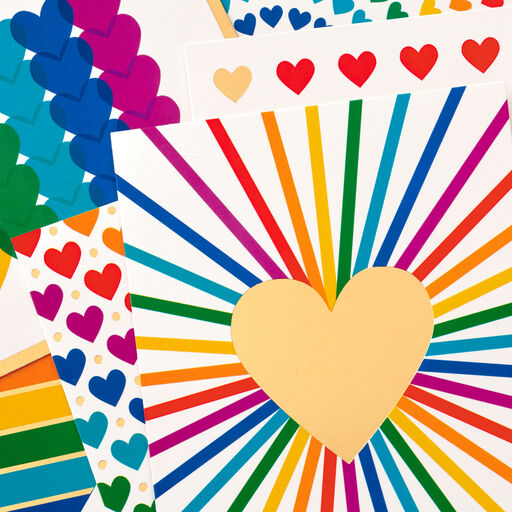 Rainbow Hearts Boxed Blank Notes Assortment, Pack of 24, 