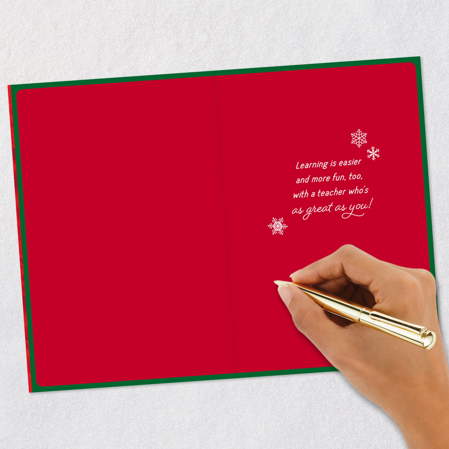 School Supply Wreath Christmas Card for Teacher Signing card image number 6