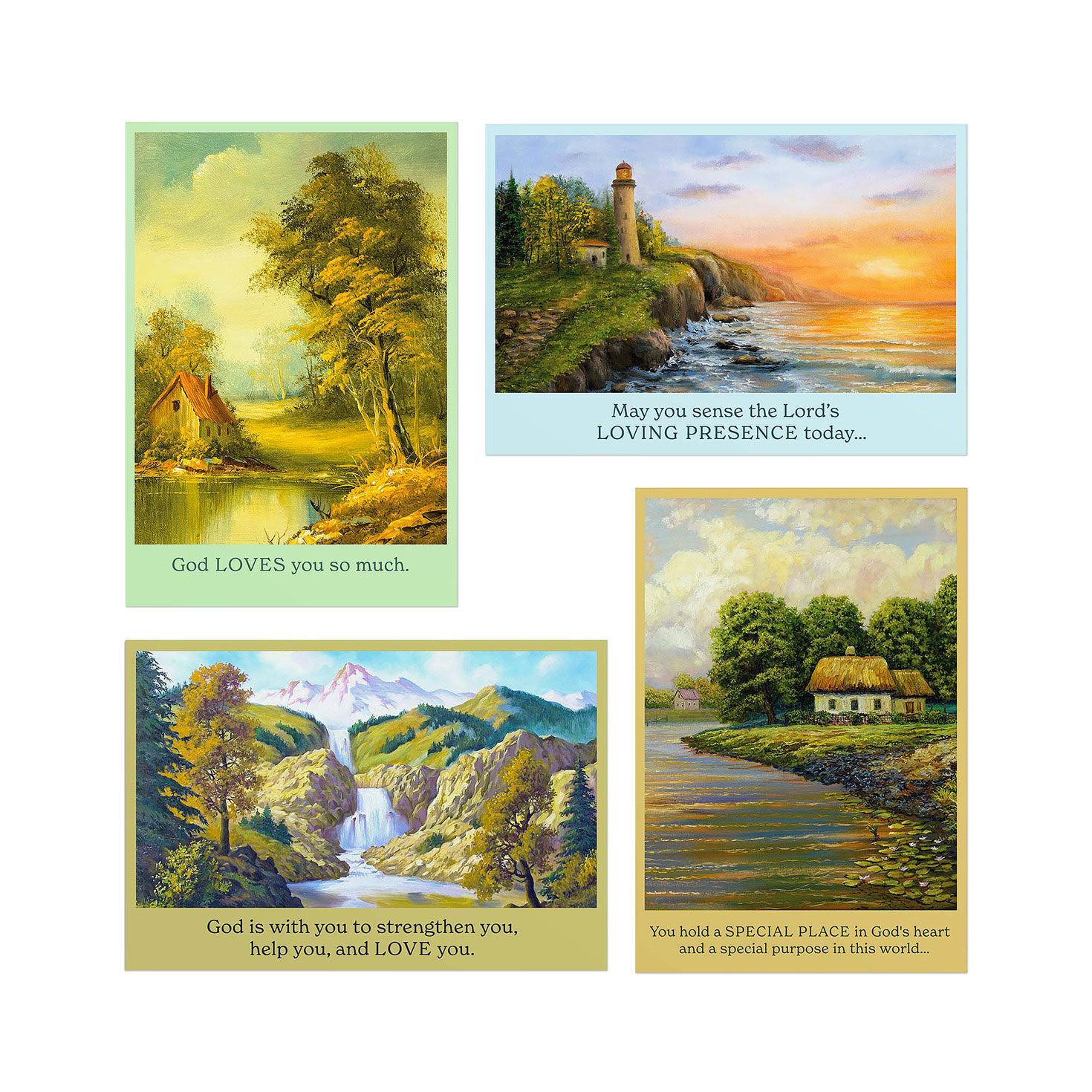 Landscape Artwork Assorted Religious Encouragement Cards, Box of 12