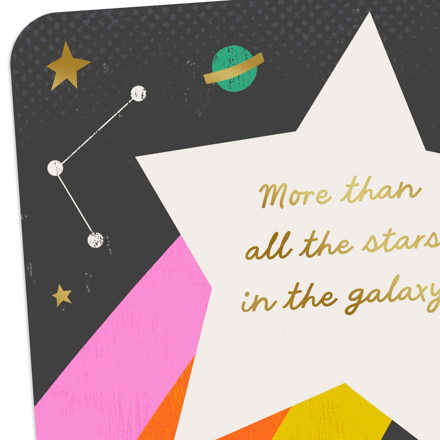 Shooting Star and Planets Love Card Card Front Detail image number 4