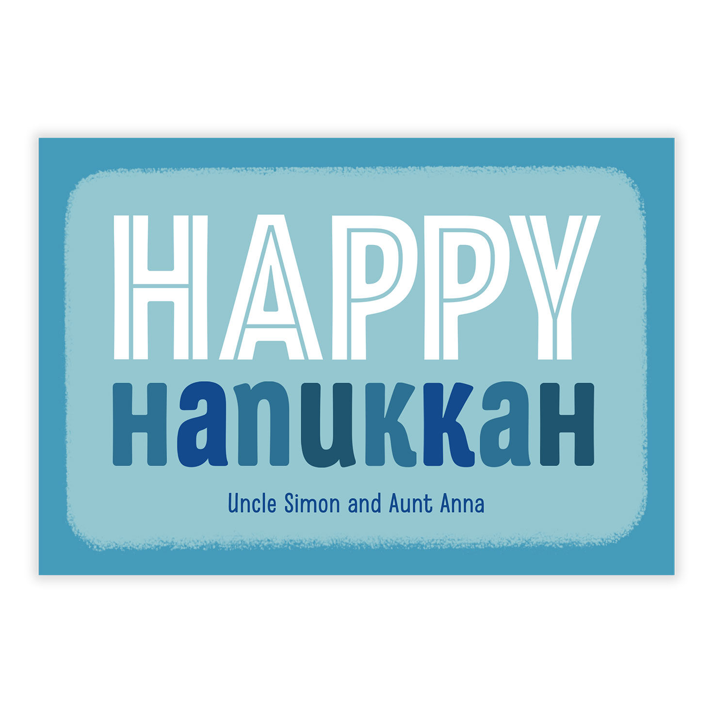 Blue and White Block Lettering Hanukkah eCard, , large image number 2