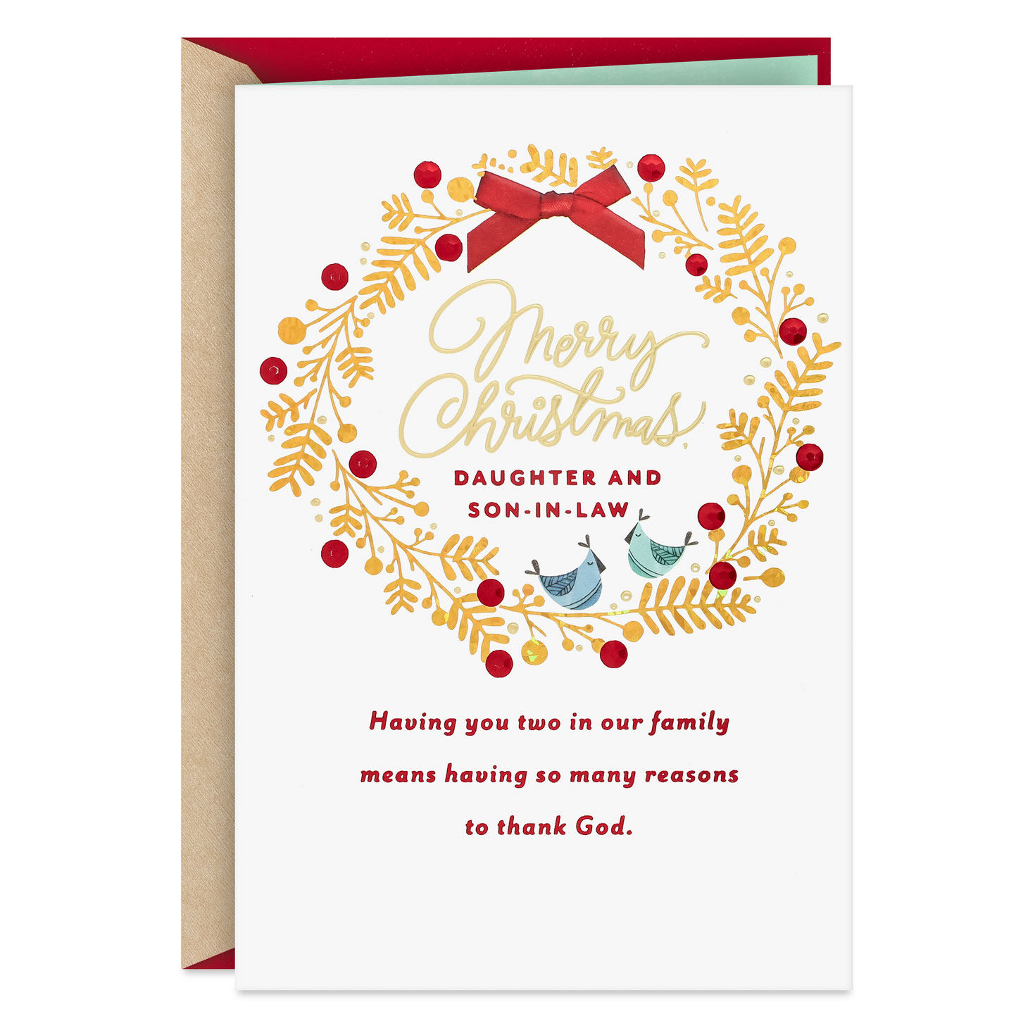 So Many Reasons to Thank God Religious Christmas Card for Daughter and Son-in-Law