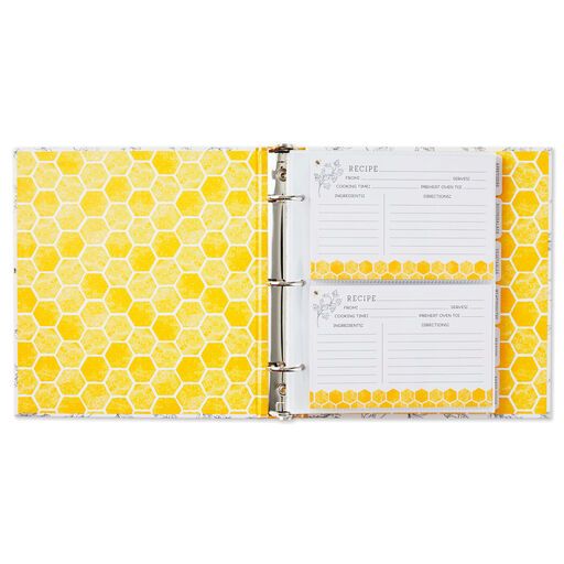 Yellow Honeycomb Recipe Organizer Book, 