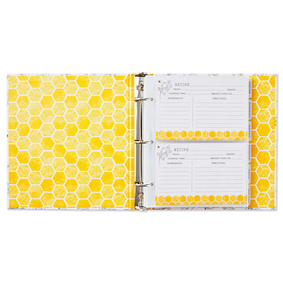 Yellow Honeycomb Recipe Organizer Book, , large image number 2