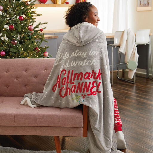 Hallmark Channel Let's Stay In Oversized Hooded Blanket, 50x70, 