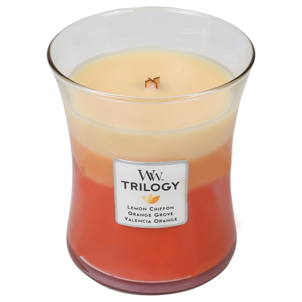 WoodWick® Citrus Burst Trilogy Medium Candle, 10 oz Candles Hallmark