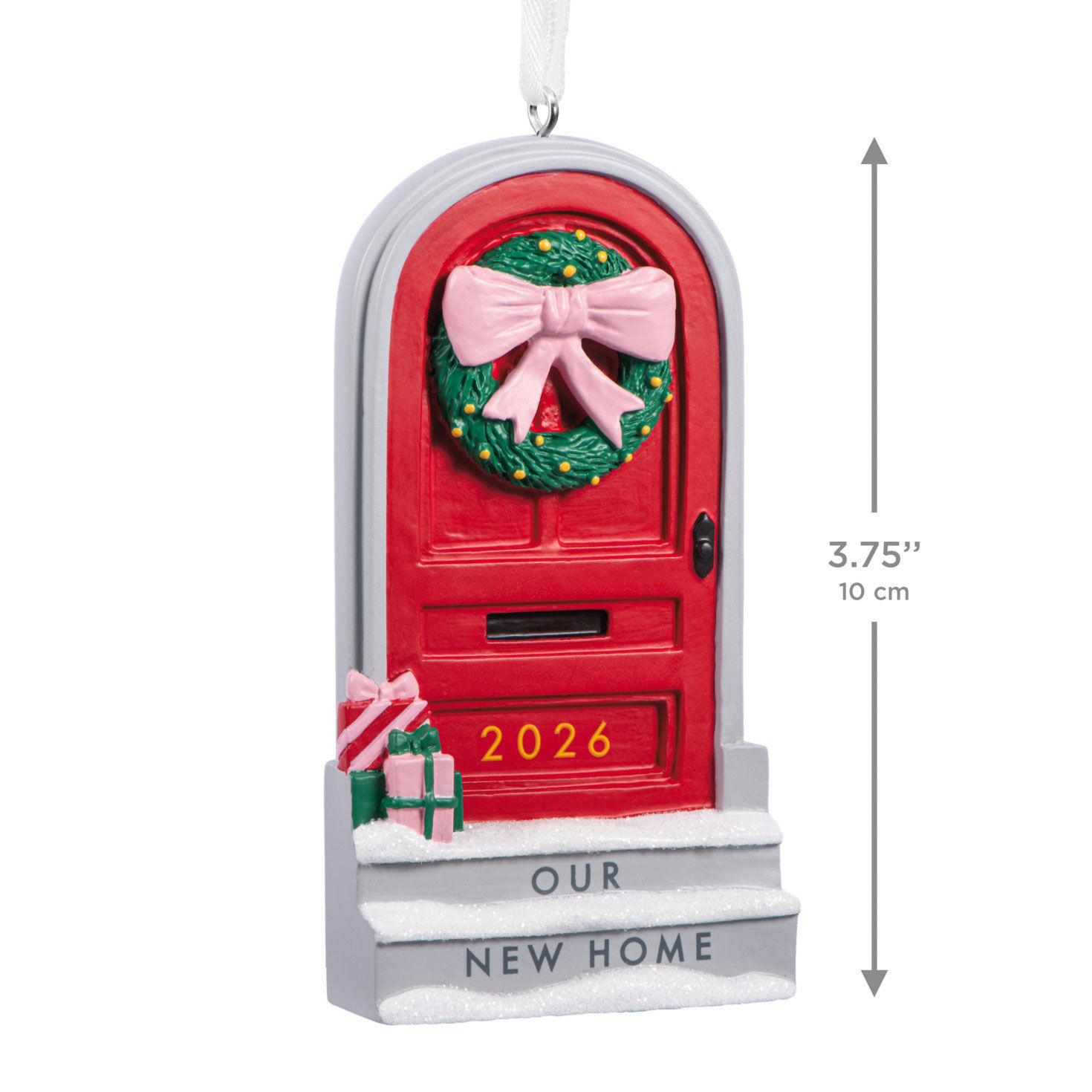 Red Door Our New Home Christmas Ornament measurement image number 3
