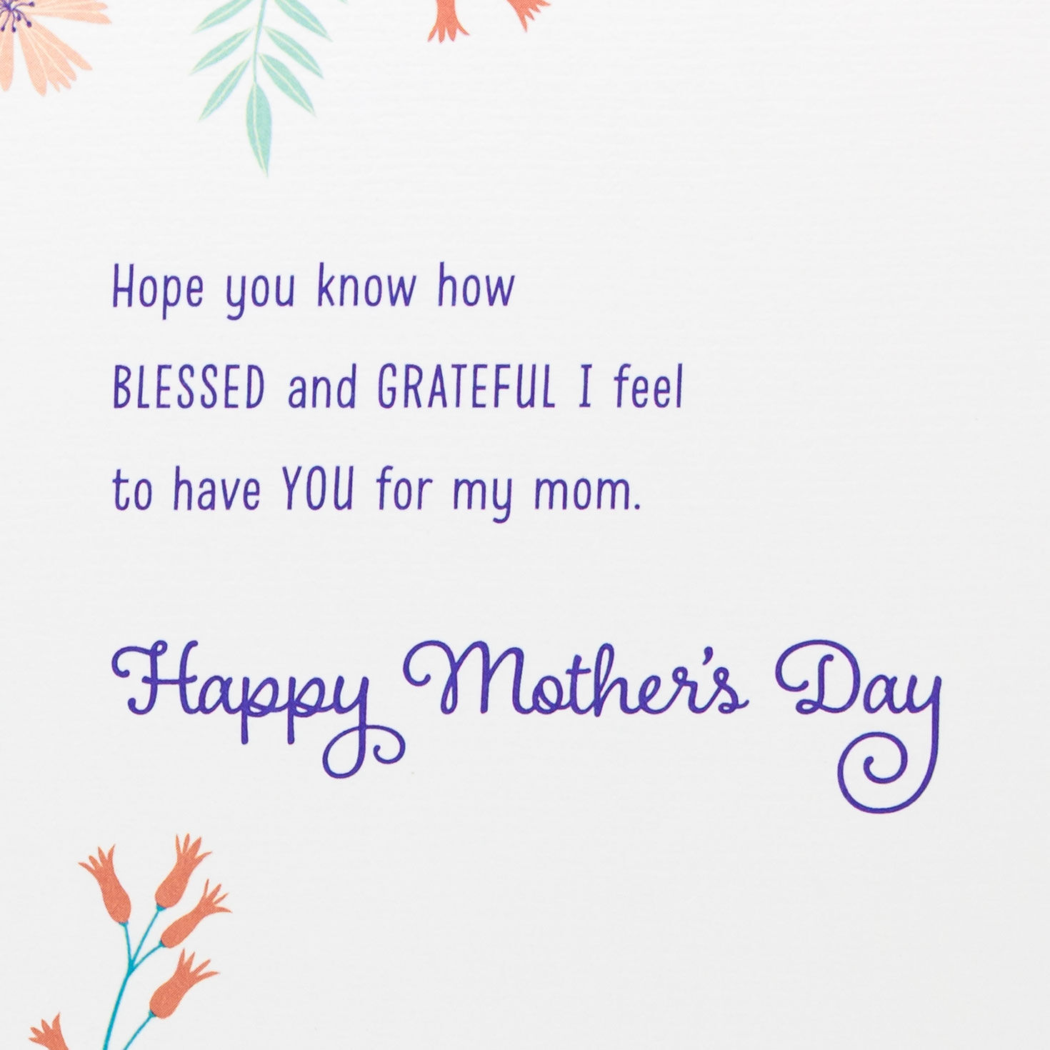 Flowers on Blue Religious Mother's Day Card for Mom Sentiment image number 3