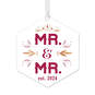 Mr. & Mr. Personalized Text Metal Ornament, , large image number 1