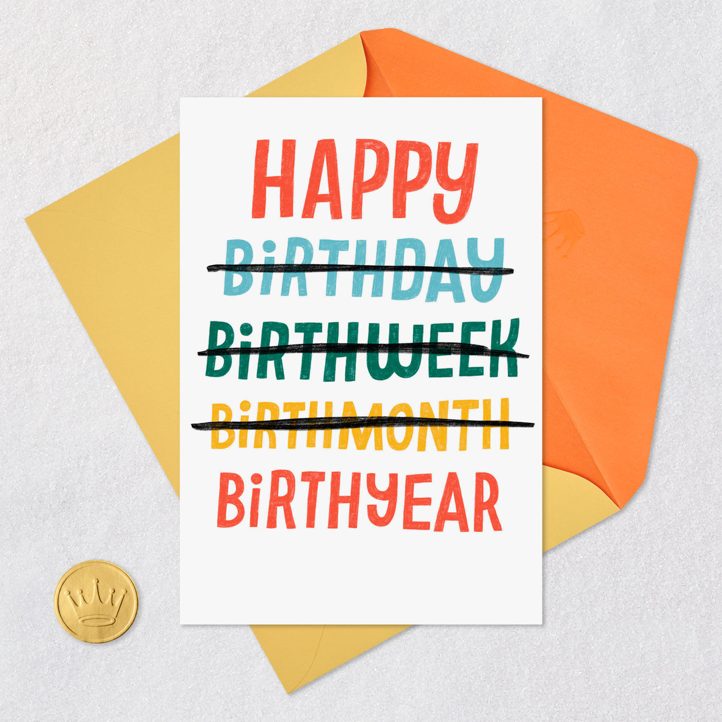 Happy Birthyear Funny Belated Birthday Card - Greeting Cards | Hallmark