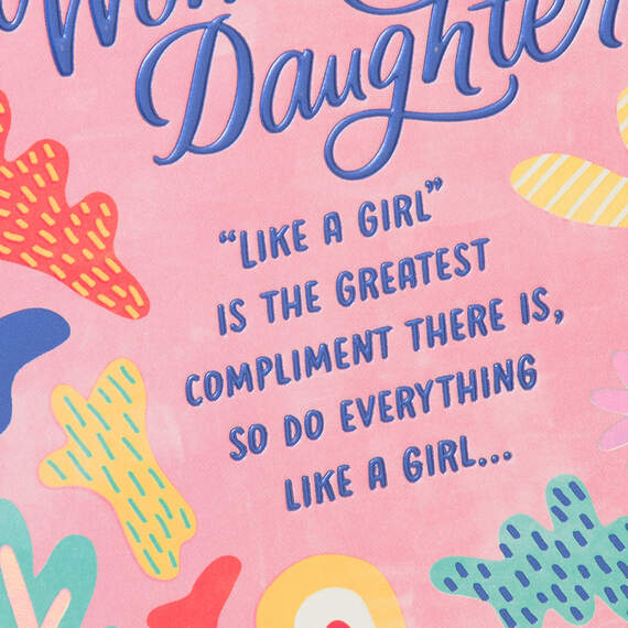 Do Everything Like a Girl Birthday Card for Daughter, , large image number 5