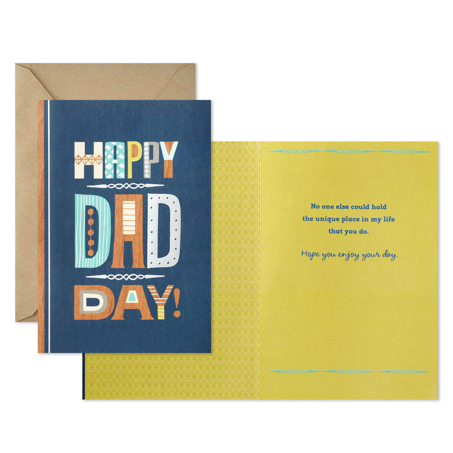 13" Happy Father's Day on Stripes Large Gift Bag With Greeting Card and Tissue Paper, , large image number 4