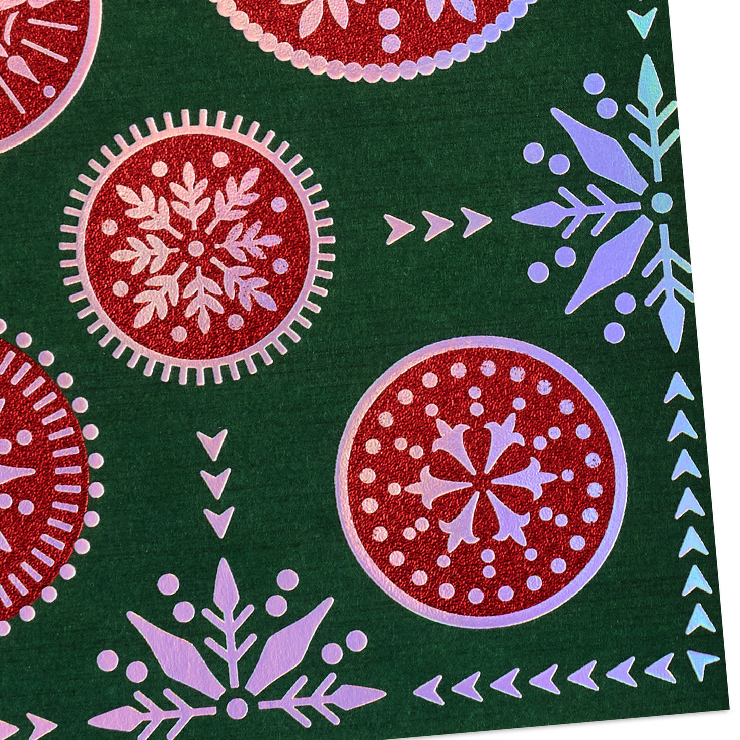 Red and Green Snowflakes Son Christmas Card Card Front Detail image number 6