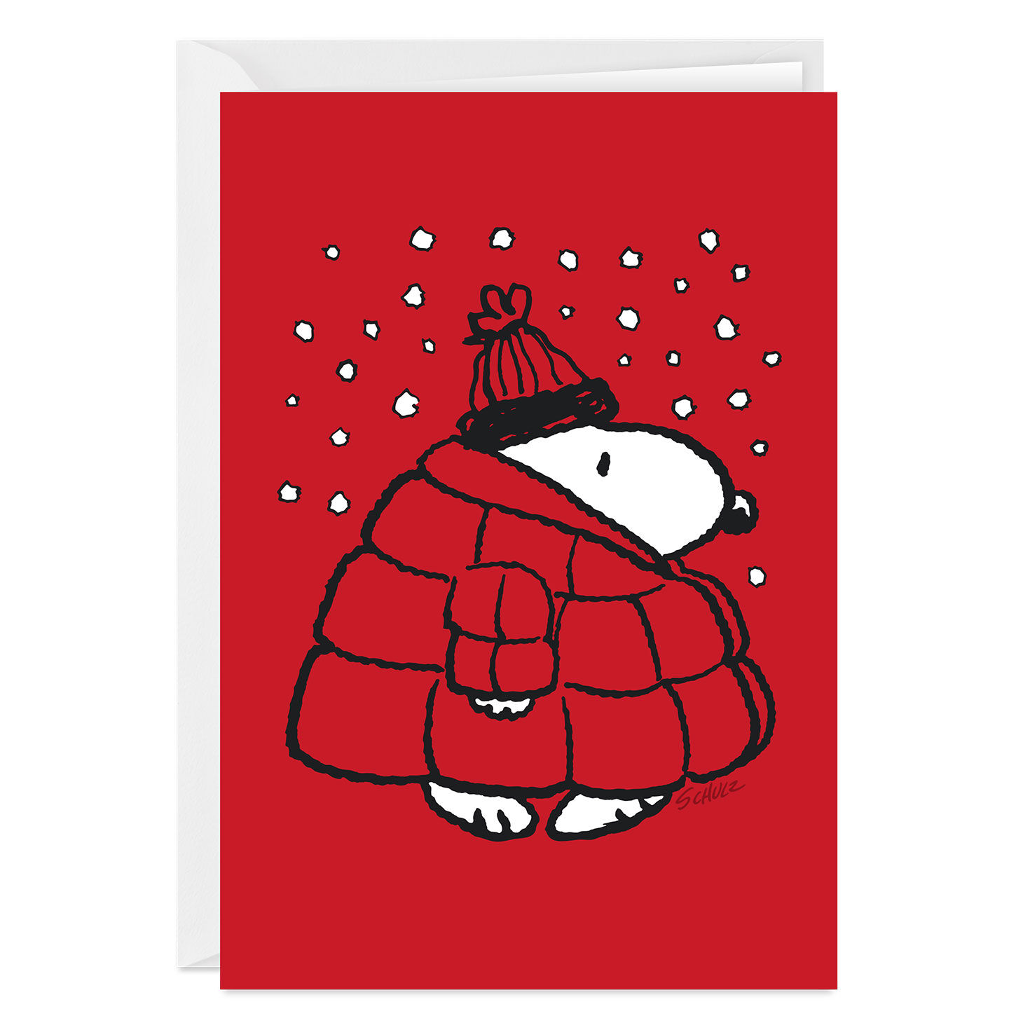 Peanuts® Snoopy in Puffer Coat Custom Christmas Card