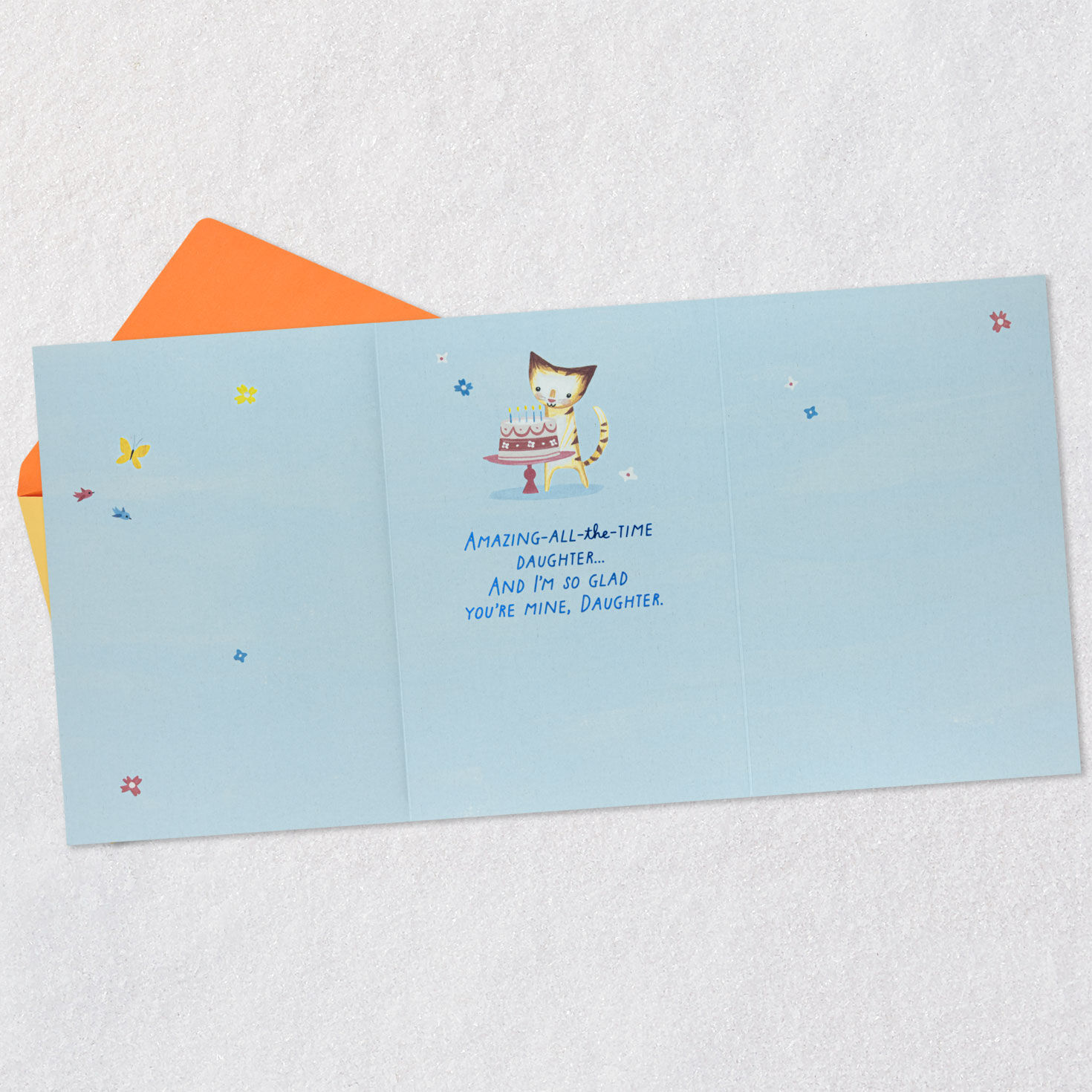 Cute 3D Cats Daughter Birthday Card Open card with envelope image number 5