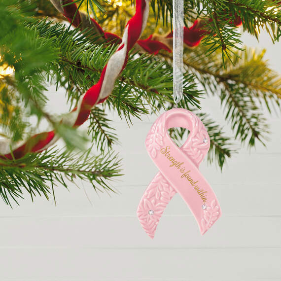 Strength Within Pink Ribbon Porcelain Ornament Benefiting Susan G. Komen®, , large image number 2