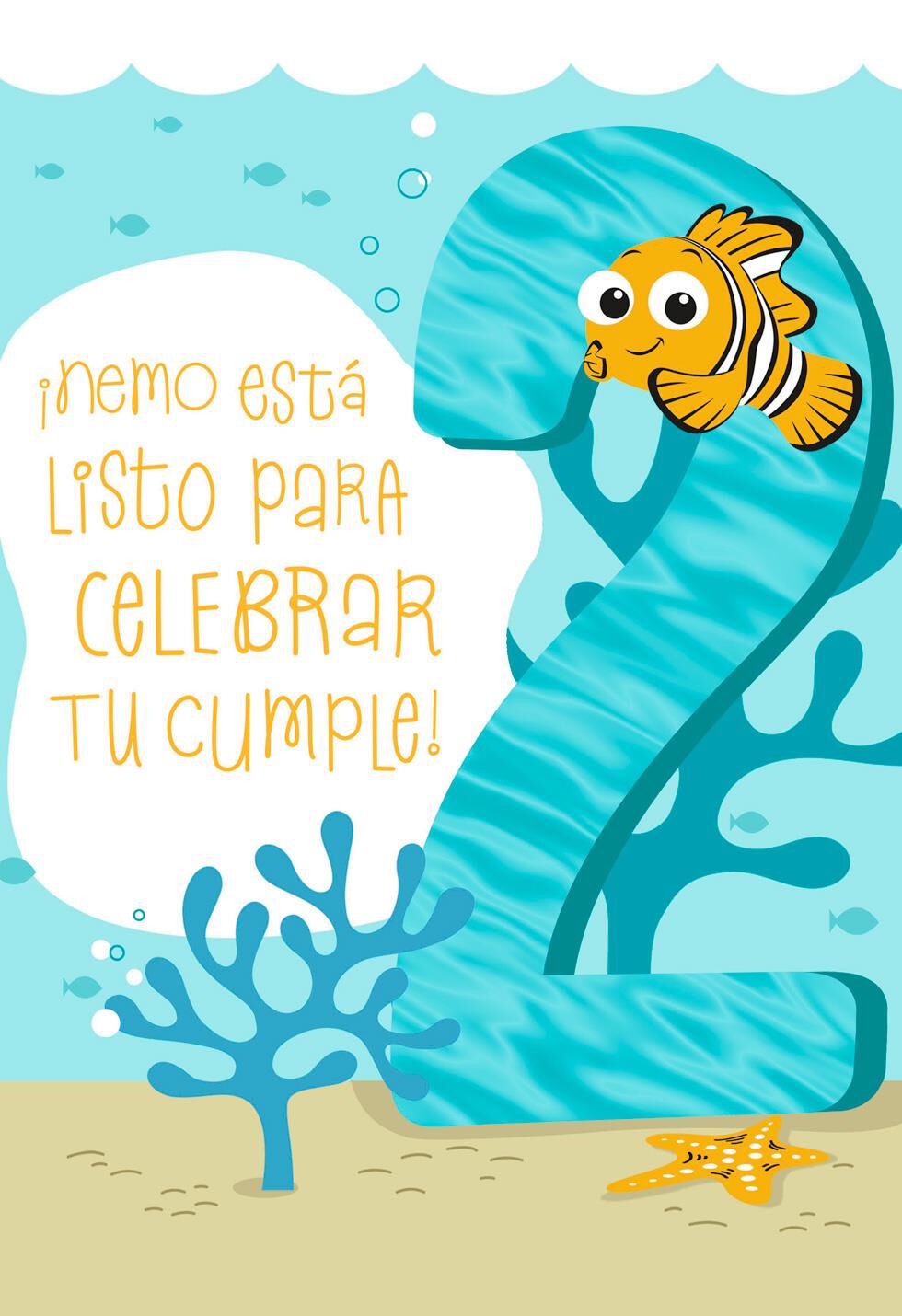 Disney/Pixar Finding Nemo Spanish-Language 2nd Birthday Card