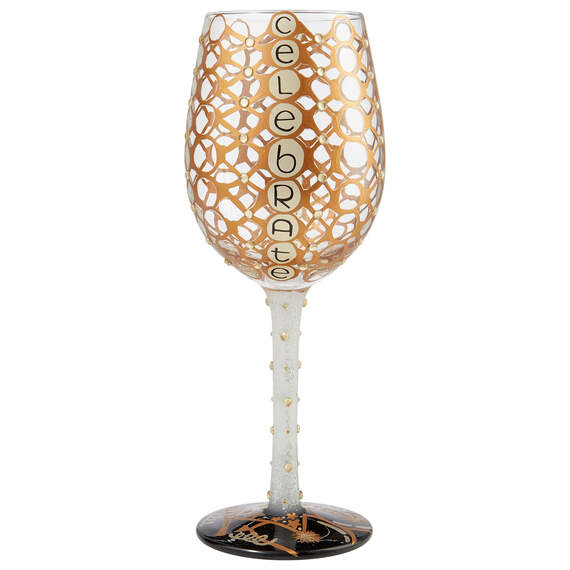 Lolita Celebrate Handpainted Wine Glass, 15 oz.