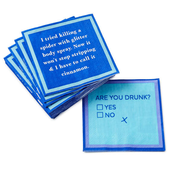 Drinks on Me Are You Drunk Funny Party Napkins, Pack of 20, , large image number 1
