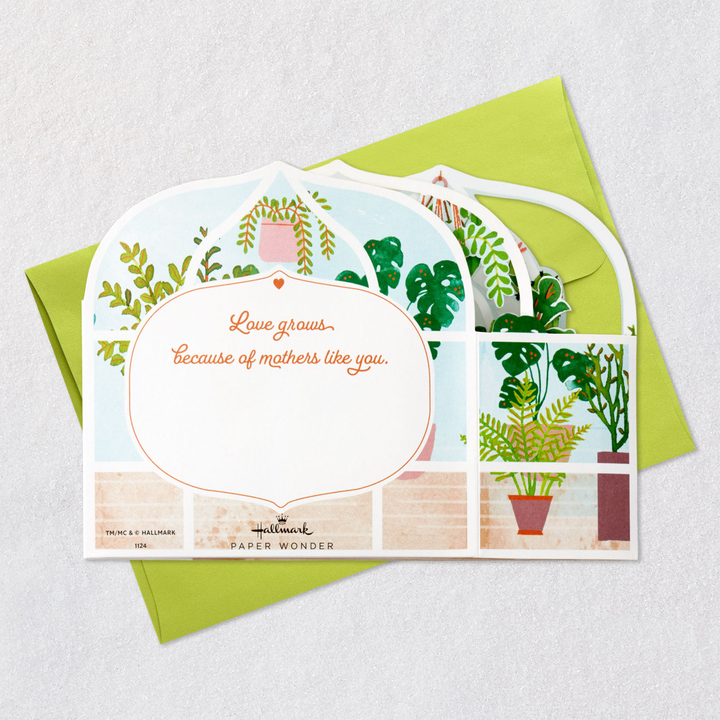 Greenhouse Garden Musical Pop-Up Mother&rsquo;s Day Card Card Back with Envelope image number 7