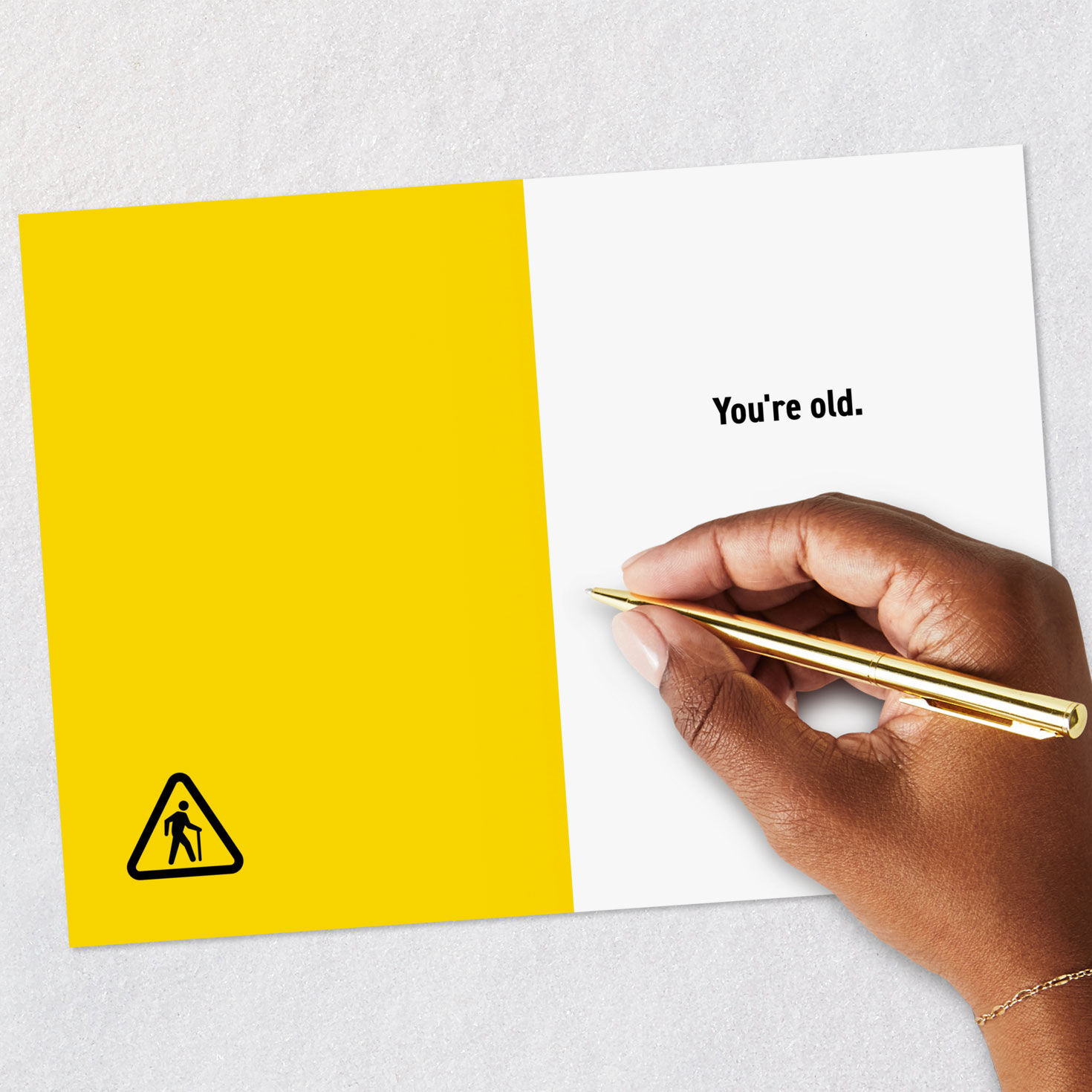 Warning Sign Funny Birthday Card Signing card image number 6