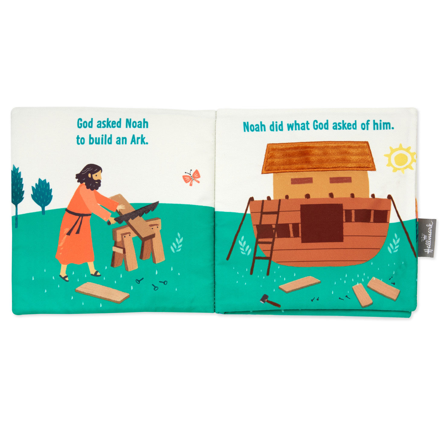 Noah Builds an Ark Touch-and-Feel Fabric Baby Book inside spread image number 3
