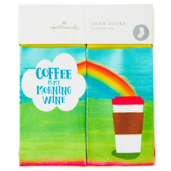 Coffee Is My Morning Wine Funny Crew Socks, , large image number 2