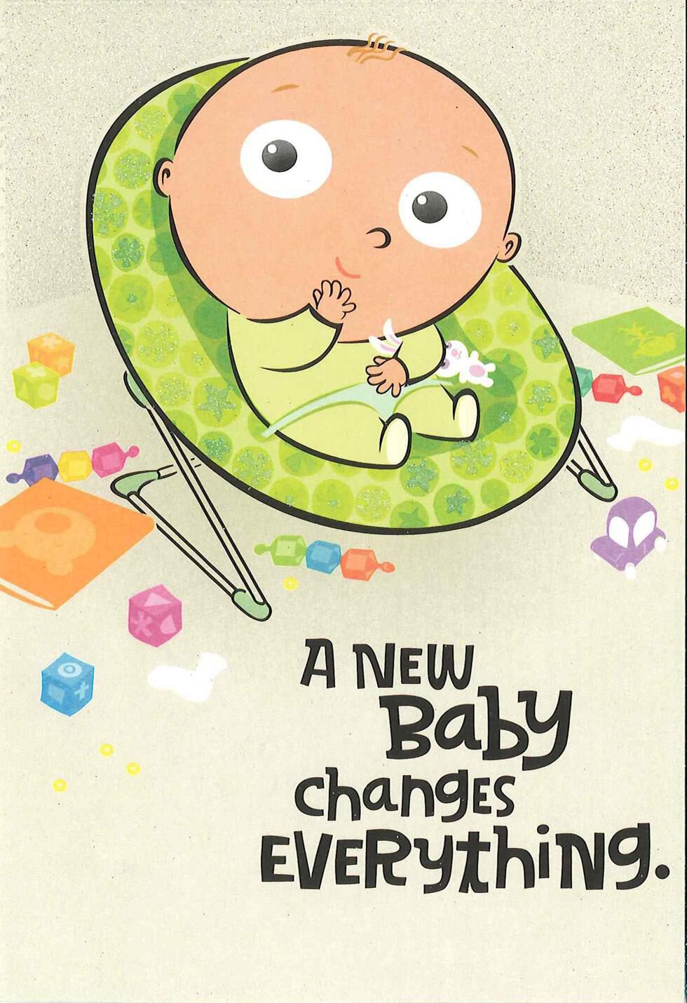 Baby in Bouncy Seat Funny New Baby Card