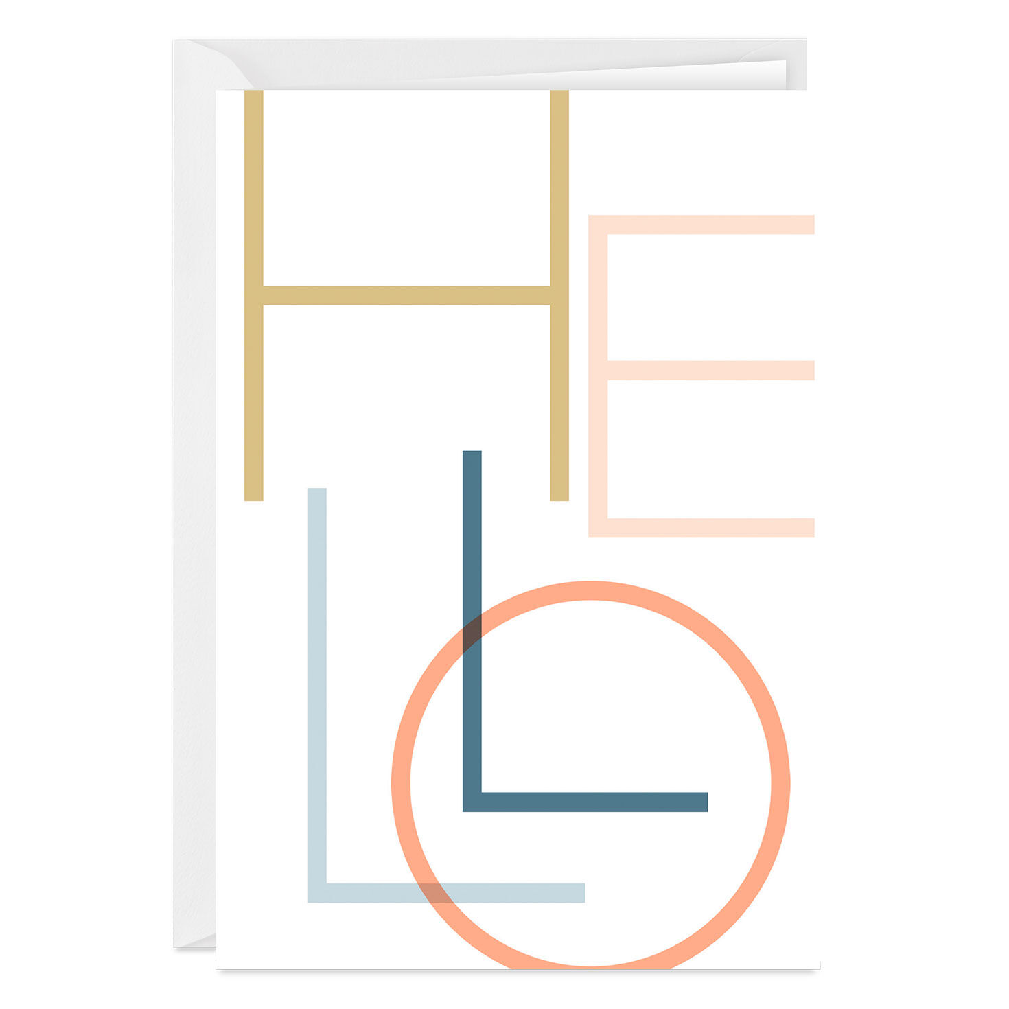 Bold Colorful Letters Custom Blank Hello Card, , large image number 1