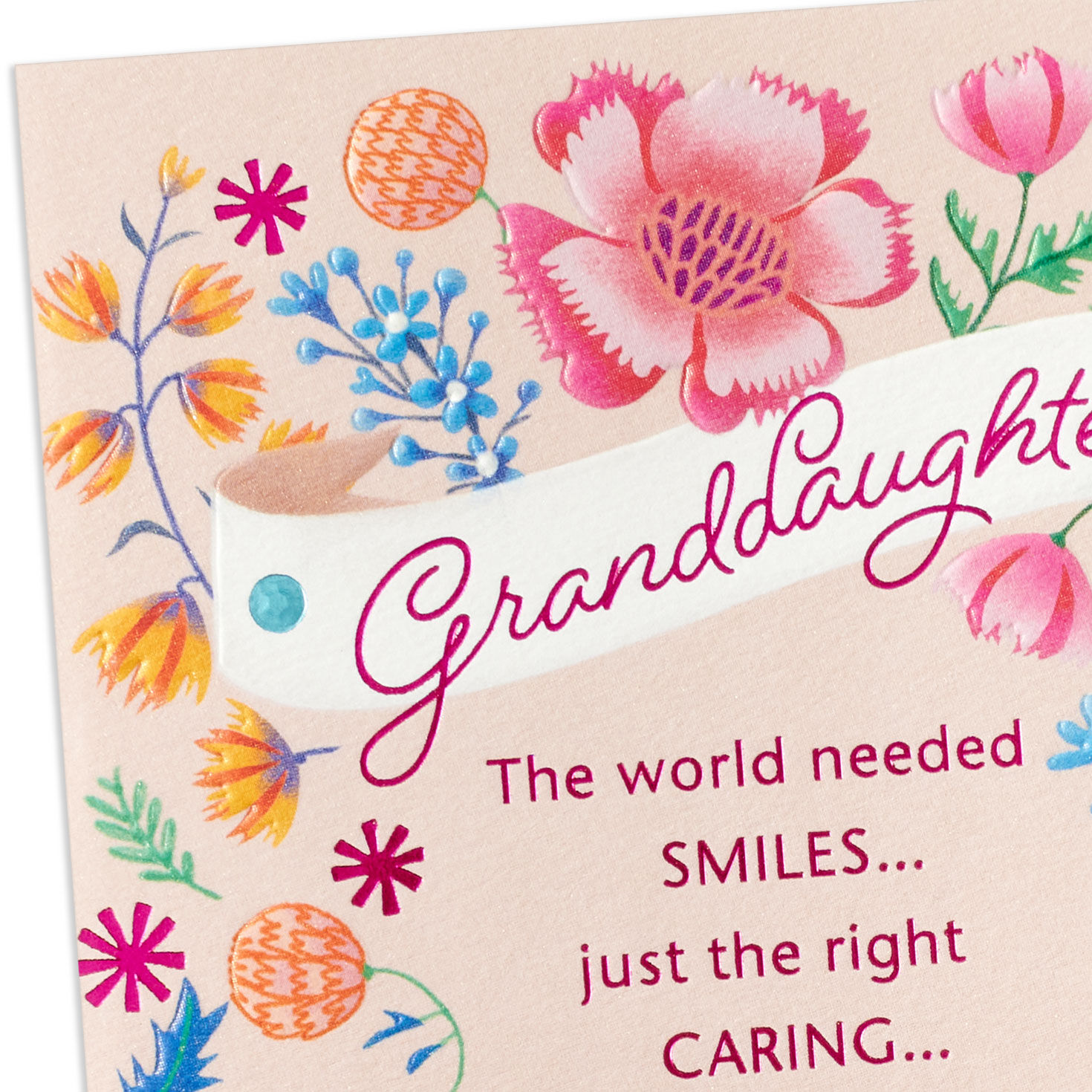 Floral Christian Birthday Card for Granddaughter Card Front Detail image number 5