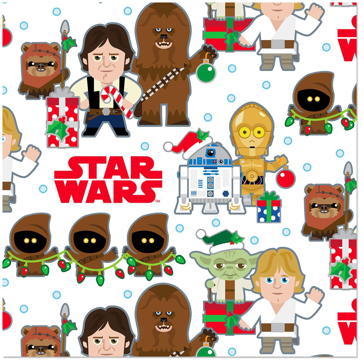 star wars stylized characters christmas wrapping paper roll 35 sq star wars christmas wrapping paper