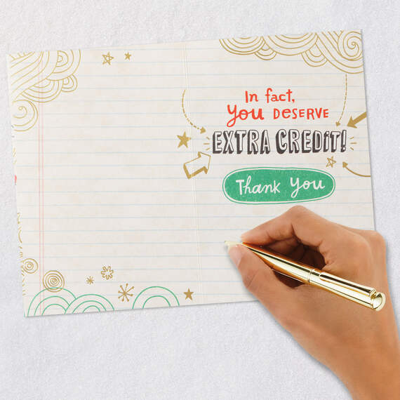 You Deserve Extra Credit Thank-You Card for Teacher, , large image number 6