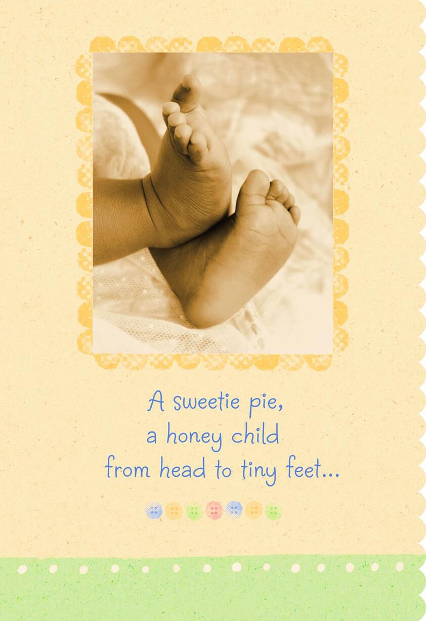Sweetie Pie, Honey Child New Baby Congratulations Card