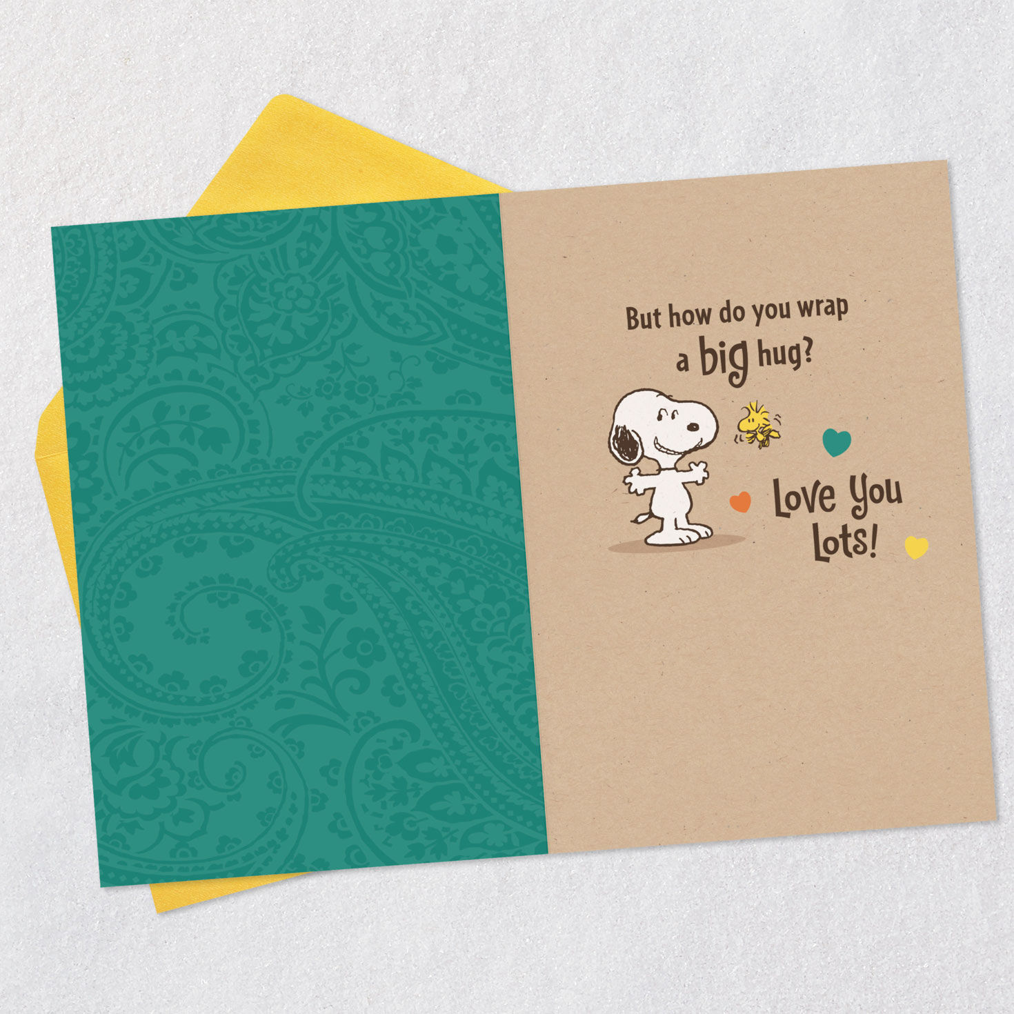 Peanuts Snoopy Big Hug Grandparents Day Card Open card with envelope image number 3