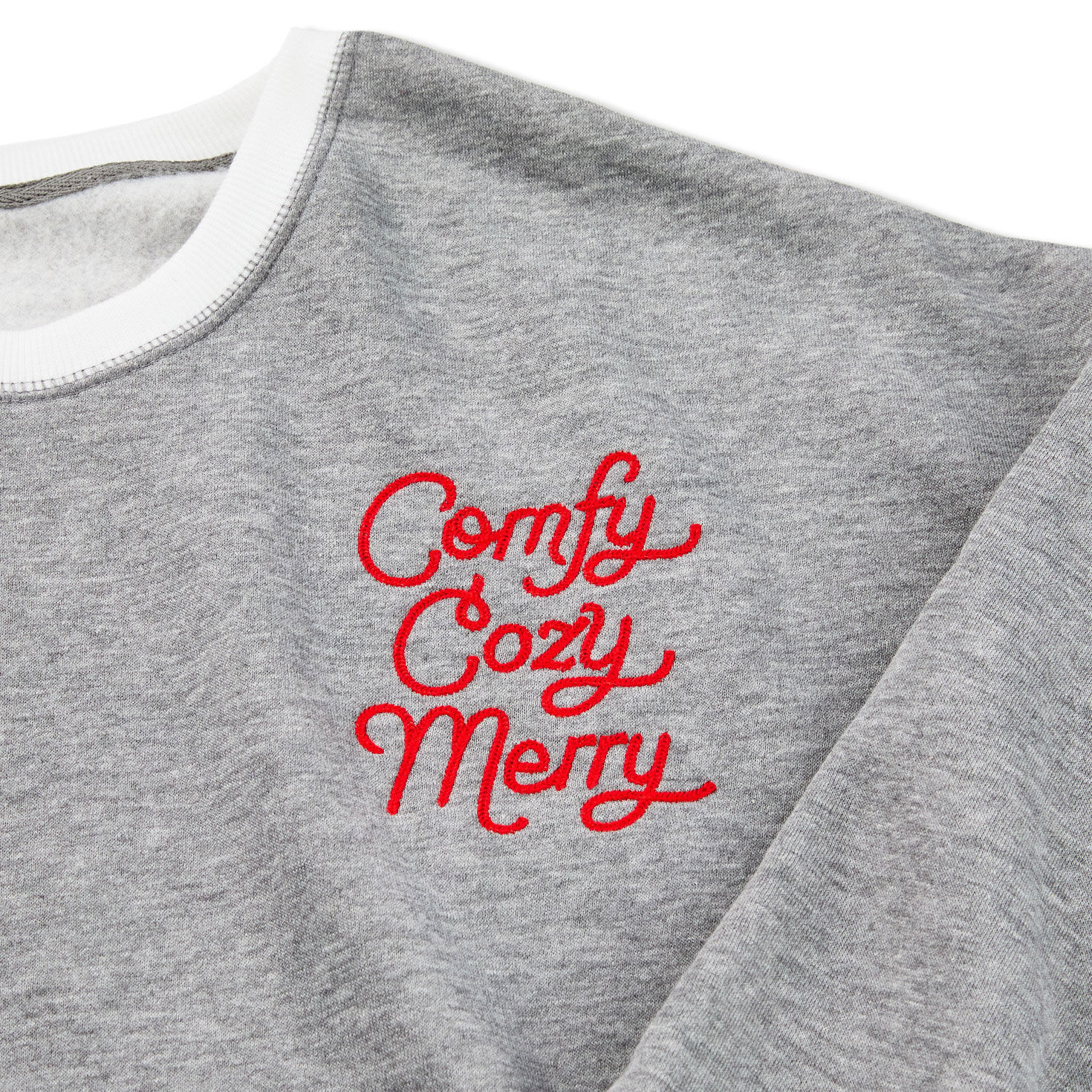 Comfy Cozy Merry Gray Hallmark Channel Sweatshirt upclose detail image number 3