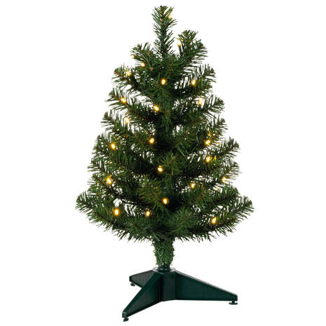 Miniature Evergreen Pre-Lit Christmas Tree, 18.75", , large